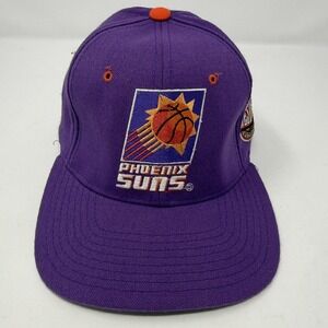 Vintage Phoenix Suns Hat Cap Fitted 7 1/8 Mens Purple NBA Patch Starter 90s